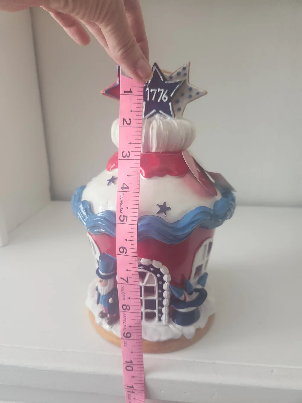Patriotic Light Up Cupcake House 1776 July 4th Decor